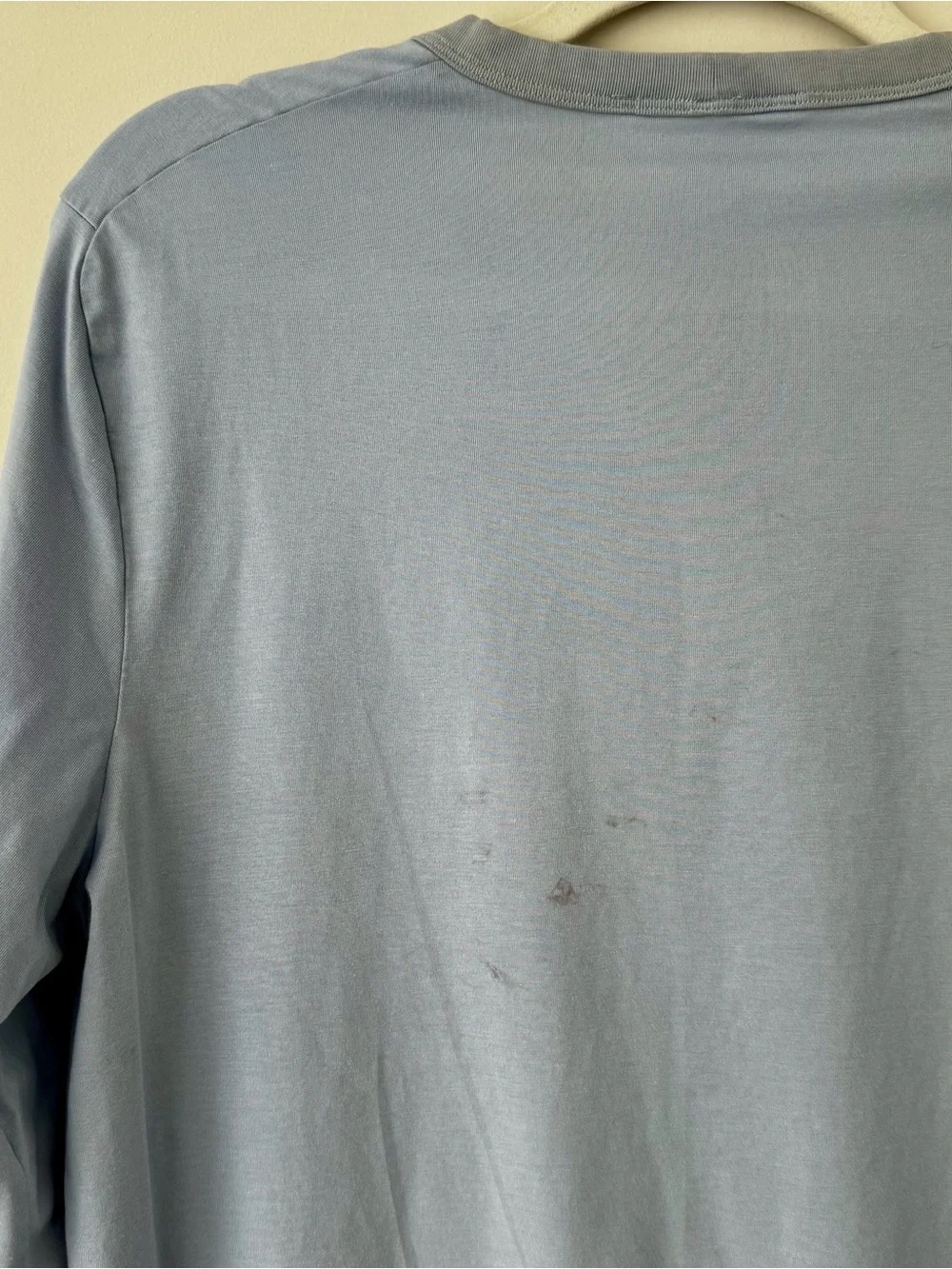 Lululemon Flawed* Ultralight Hip Length Long Sleeve Cotton Shirt, Blue – Large